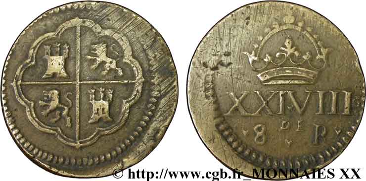 SPAIN (KINGDOM OF) - MONETARY WEIGHT Poids monétaire pour la pièce de huit réaux n.d.  XF