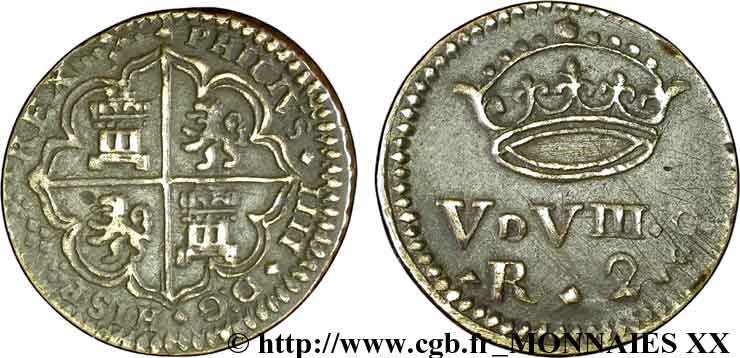 ESPAGNE (ROYAUME D ) - POIDS MONÉTAIRE - PHILIPPE IV D ESPAGNE Poids monétaire pour la pièce de deux réaux n.d.  TTB