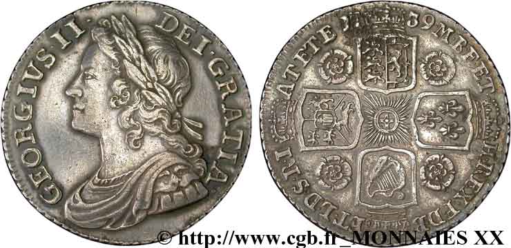 GRAN BRETAGNA - GIORGIO II Schilling 1739 Londres q.SPL/SPL