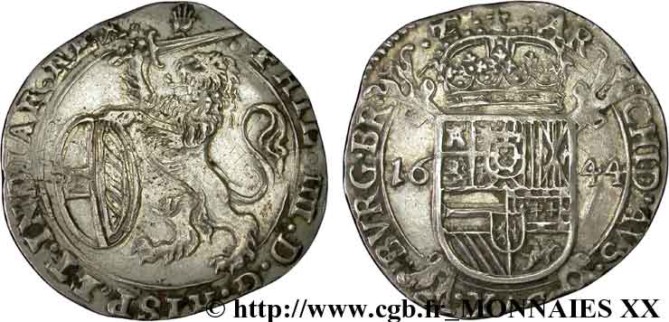 SPANISH NETHERLANDS - DUCHY OF BRABANT - PHILIP IV Escalin 1644 Anvers AU
