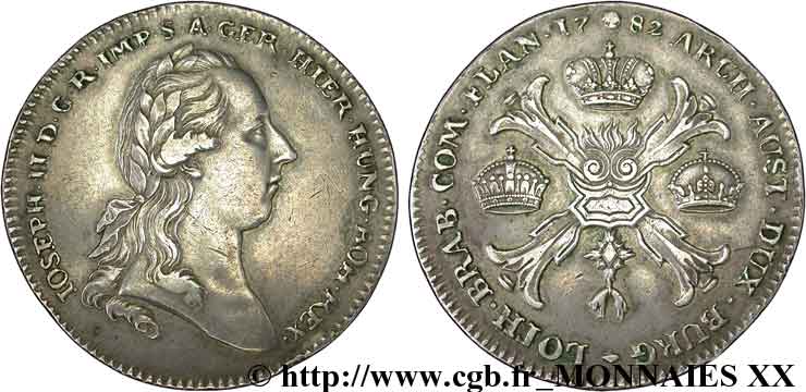 PAYS-BAS AUTRICHIENS - DUCHÉ DE BRABANT - JOSEPH II Couronne d’argent 1782 Bruxelles fVZ