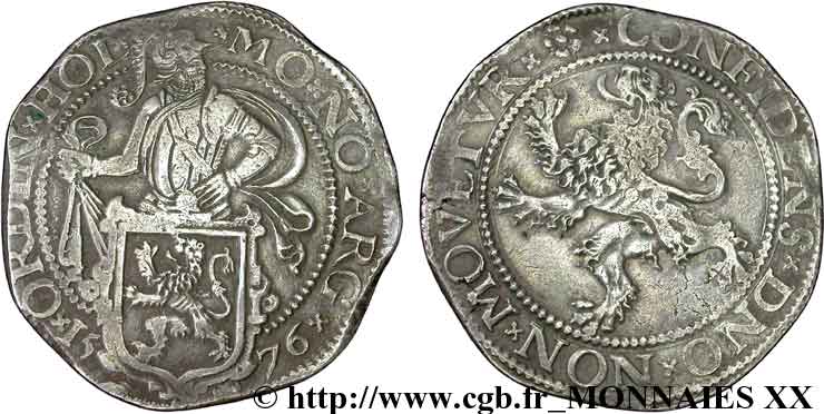 PAYS-BAS - PROVINCES-UNIES - HOLLANDE Daldre ou écu au lion 1576 Dordrecht TTB