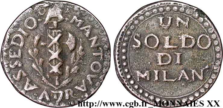 ITALIE - SECOND SIÈGE DE MANTOUE 1 soldo 1799 Mantoue TTB 