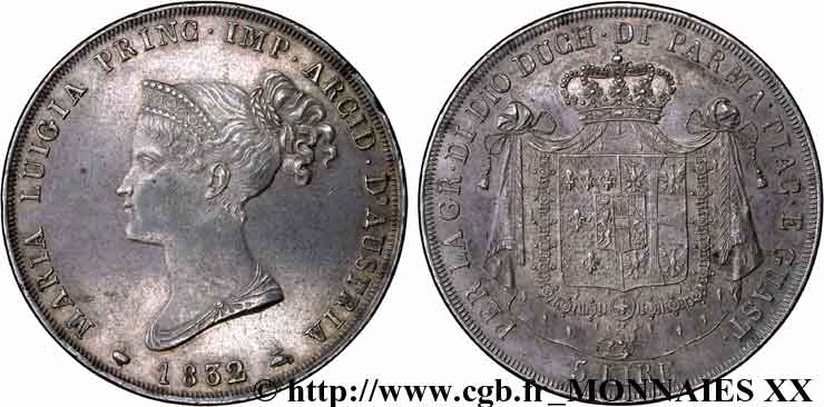 5 lires 1832 Milan VG.2387  VZ 