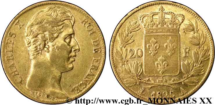 20 francs Charles X 1825 Paris F.520/1 TTB 