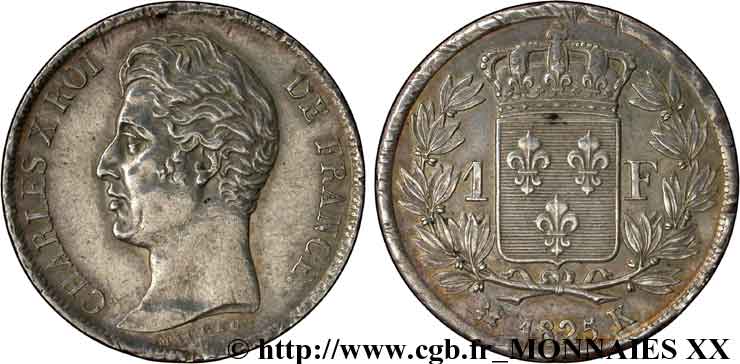 1 franc Charles X 1825 Bordeaux F.207/7 VZ 