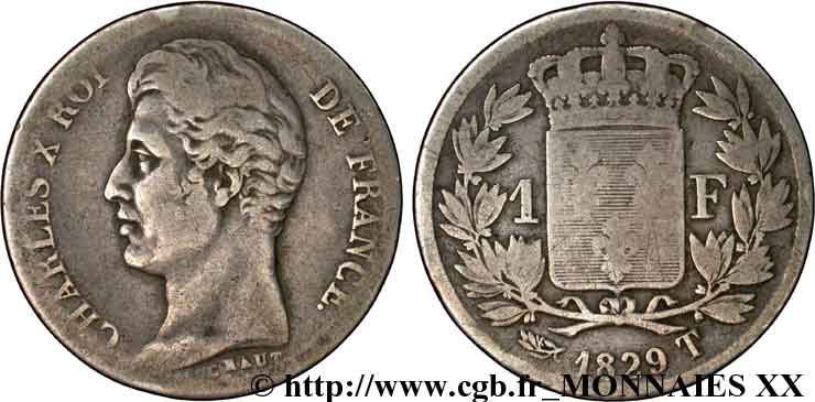 1 franc Charles X 1829 Nantes F.207A/24 TB 