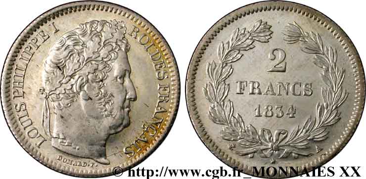 2 francs Louis-Philippe 1834 Paris F.260/29 MS 