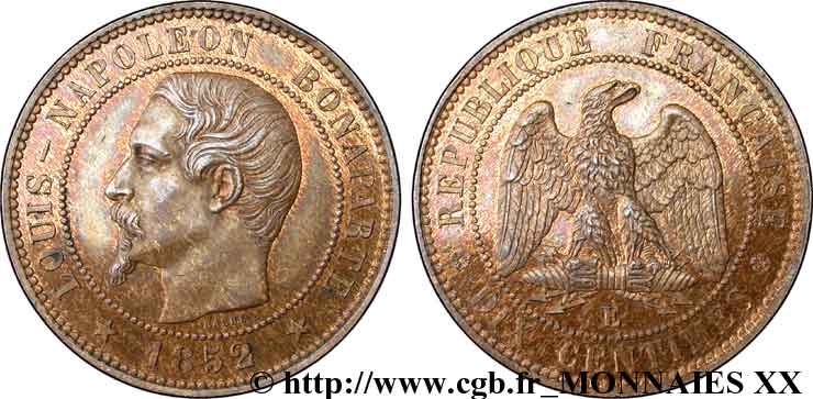 Essai de 10 centimes, Louis-Napoléon Bonaparte 1852 Paris VG.3306  SUP 