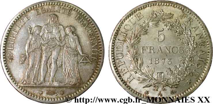 5 francs Hercule 1873 Paris F.334/9 SC 