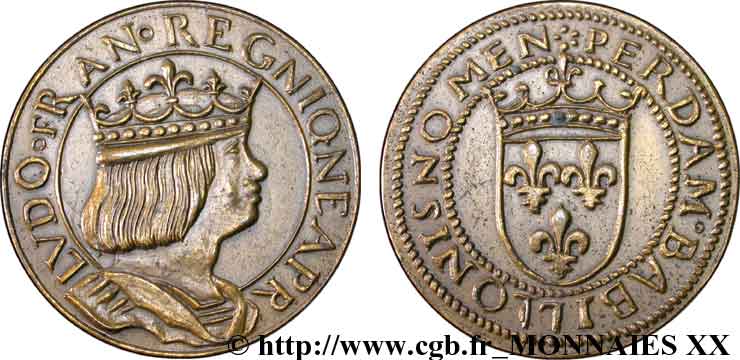 Essai de métal et de module au type du ducat d or de Naples de Louis XII n.d. Paris VG.3964  MS 