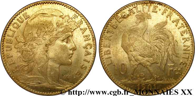 10 francs Coq 1901 Paris F.509/5 TTB 