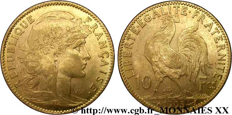 10 francs Coq 1905 Paris F.509/6 EBC 