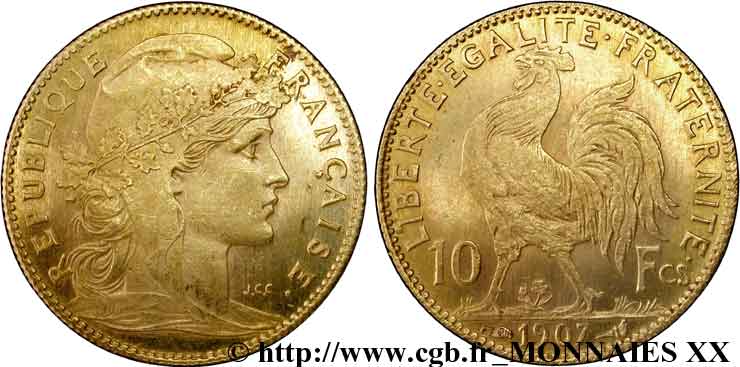10 francs Coq 1907 Paris F.509/8 EBC 