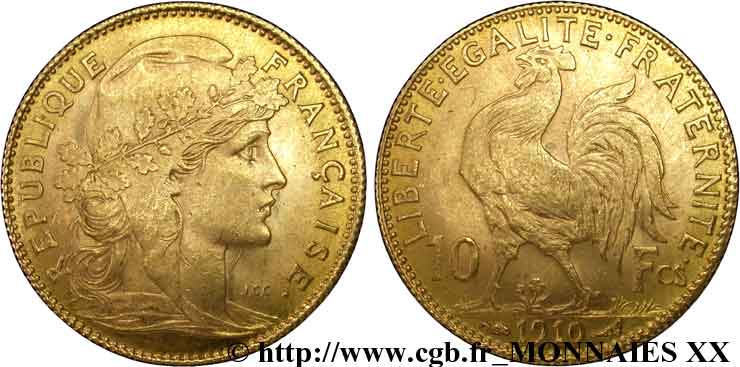 10 francs Coq 1910 Paris F.509/11 EBC 