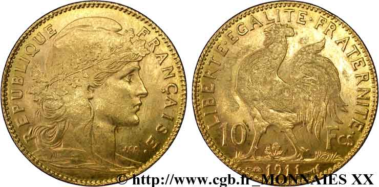 10 francs Coq 1911 Paris F.509/12 BB 
