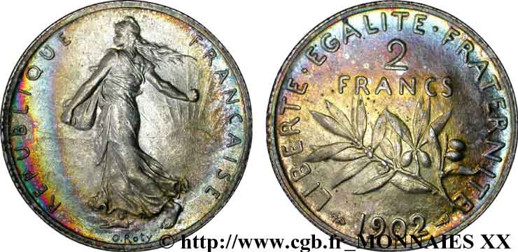 2 francs Semeuse 1902 Paris F.266/7 SUP 