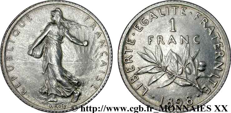 1 franc Semeuse 1898 Paris F.217/1 VZ 
