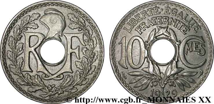 10 centimes Lindauer, axe décalé 1929  F.138/16 BB 