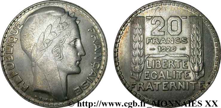 20 francs Turin 1929 Paris F.400/2 VZ 