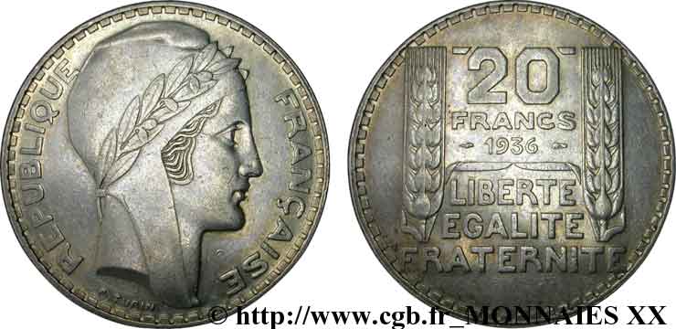 20 francs Turin 1936 Paris F.400/7 BB 