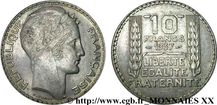 10 francs Turin 1937 Paris F.360/8 MBC 