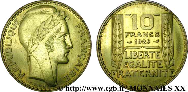 Essai de 10 francs Turin 1929  VG.5243  AU 