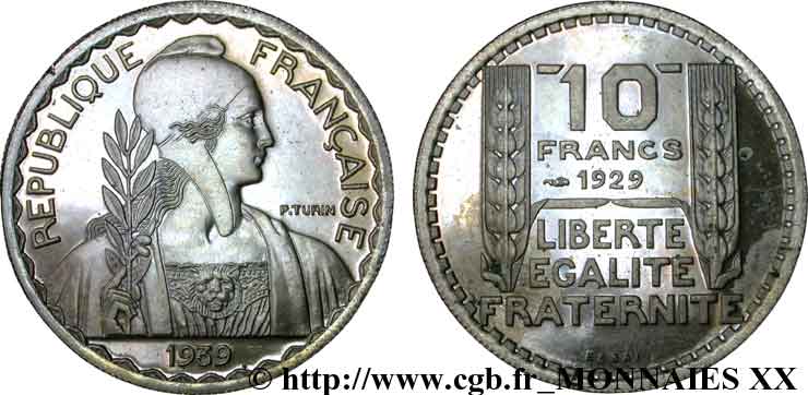 Essai de 10 francs Turin, moyen module n.d.  Maz.2606 d fST 