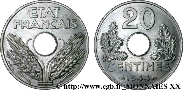 20 centimes fer 1944  F.154/3 ST 