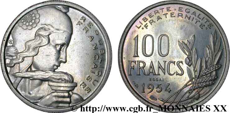Essai de 100 francs Cochet 1954 Paris F.450/1 SPL 