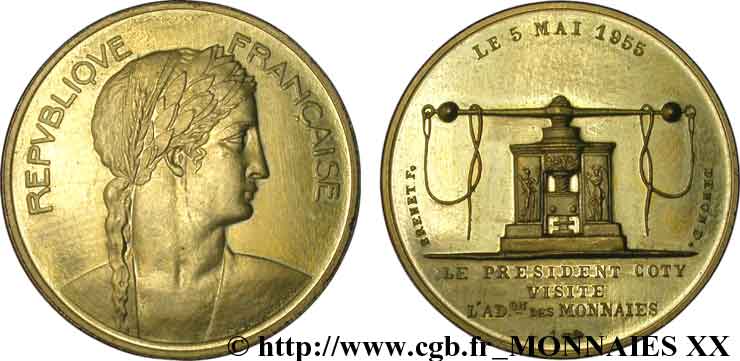 QUATRIÈME RÉPUBLIQUE Médaille de visite à la Monnaie de Paris SUP