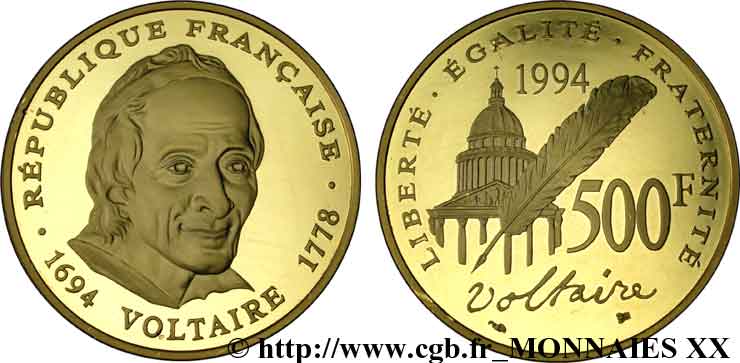 500 francs or Voltaire 1994 Pessac F.1831 1 fST 