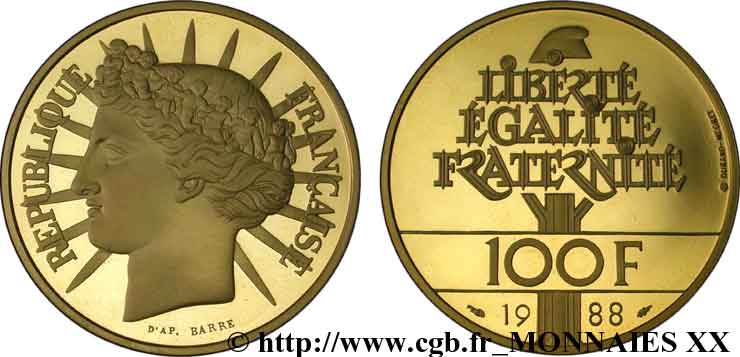 100 francs or Fraternité 1988 Pessac F.1604 2 FDC 