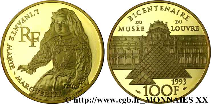 100 francs or, l’infante Marie-Marguerite par Vélasquez 1993 Pessac F.1626 1 MS 