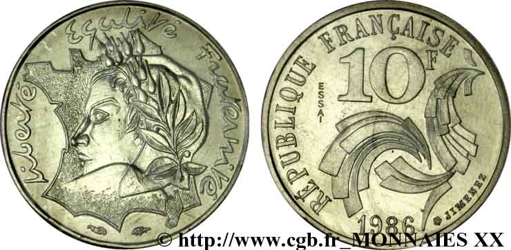 Essai de 10 francs Jimenez 1986 Pessac F.373/1 ST 