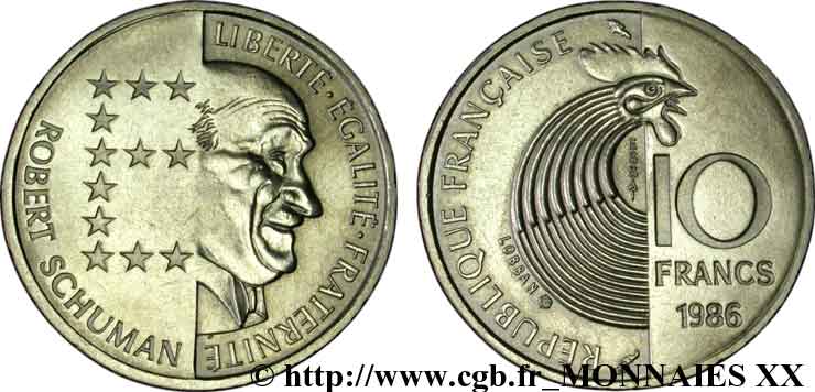 Essai de 10 francs Schuman 1986 Pessac F.374/1 fST 