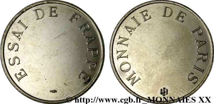 Essai de frappe au module de 2 francs n.d. Paris  SPL 