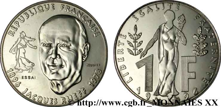 Essai de 1 franc Jacques Rueff 1996 Pessac F.231/1 MS 