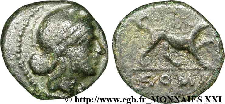 RÉPUBLIQUE ROMAINE - ANONYMES Quart de litra ou tetartemorion de bronze, (PB, Æ 11) TTB