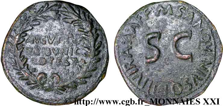AUGUSTUS Dupondius, (MB, Æ 28) SS