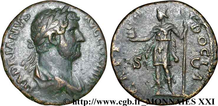 HADRIANUS Moyen bronze, as, (MB, Æ 26) fSS