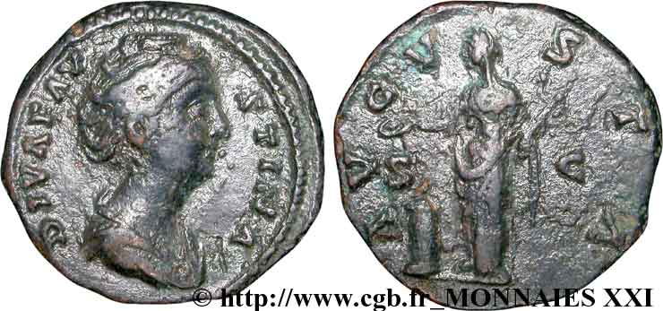 FAUSTINA MAIOR Moyen bronze, dupondius ou as, (MB, Æ 25) SS