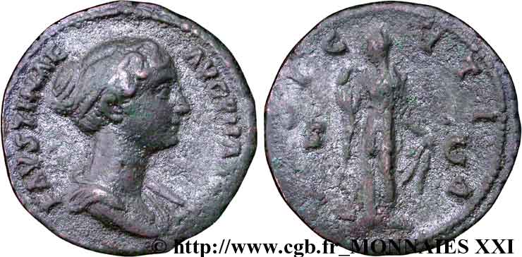 FAUSTINA GIOVANE Moyen bronze, dupondius ou as (MB, Æ 27) XF/VF