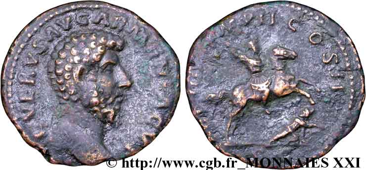 LUCIO VERO Moyen bronze, dupondius ou as, (MB, Æ 26) XF/VF