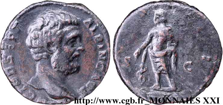CLODIO ALBINO Moyen bronze, dupondius ou as (MB, Æ 24)  XF/VF