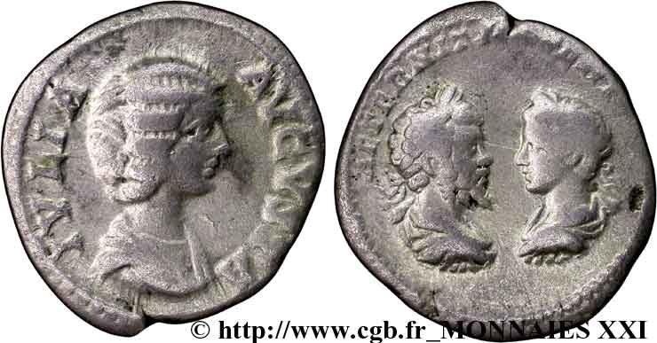 JULIA DOMNA, SEPTIME SÉVÈRE et CARACALLA Denier TB+
