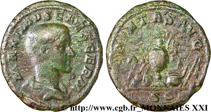 MAXIME CÉSAR Moyen bronze, dupondius, (MB, Æ 27) TB+