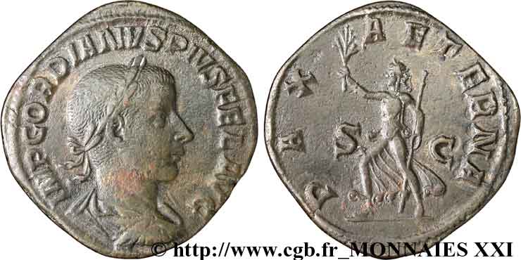 GORDIANUS III Sesterce, (GB, Æ 32) SS/fVZ