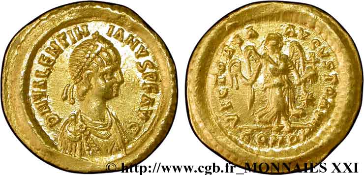 VALENTINIAN III Tremissis fST