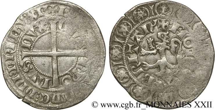 BRITTANY - DUCHY OF BRITTANY - CHARLES OF BLOIS Gros au lion XF